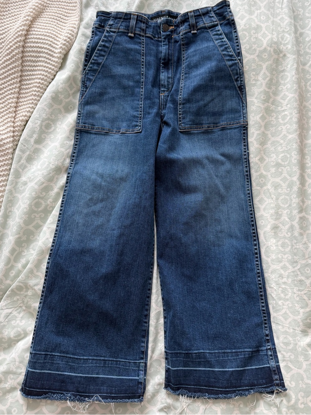 Veronica Beard Dark Indigo Front-Pocket High-Rise Jeans - Picture 2 of 6